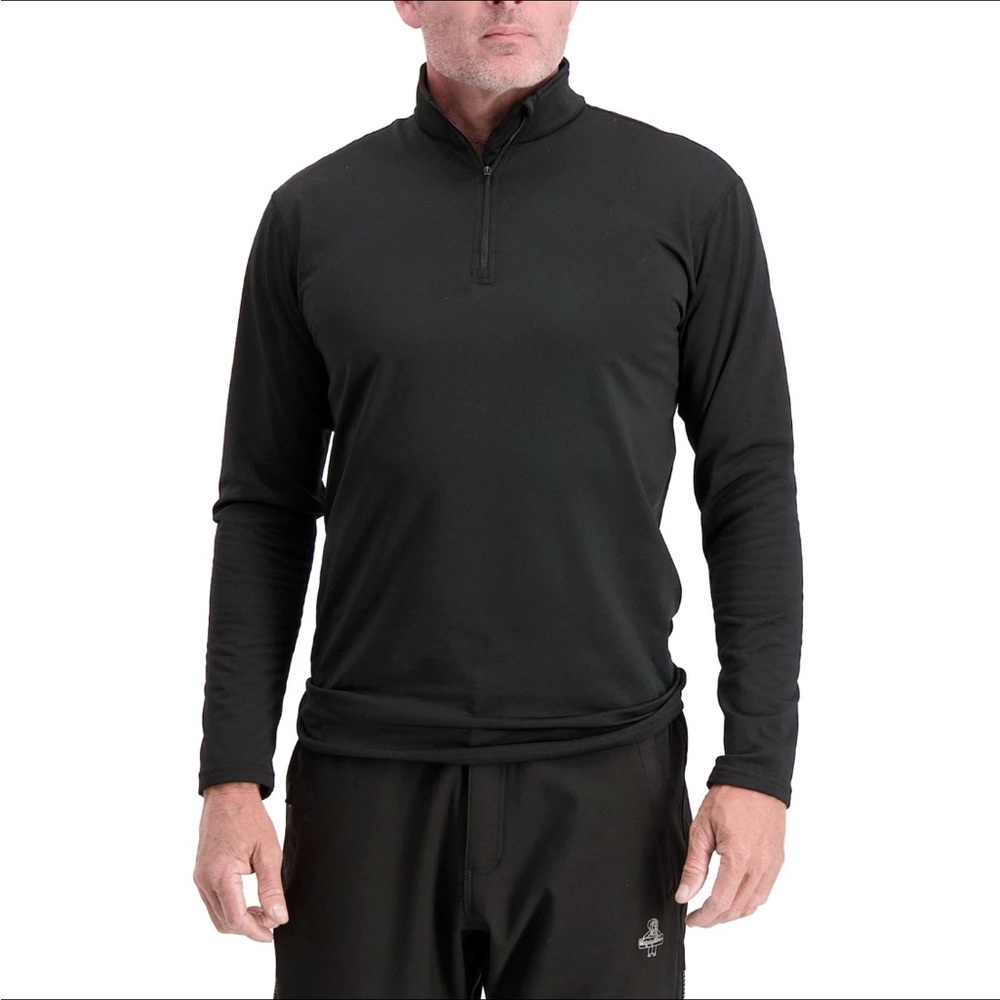 RefrigiWear Men’s Black Quarter-Zip Performance‎ Pullover Long Sleeve Size 4XL
